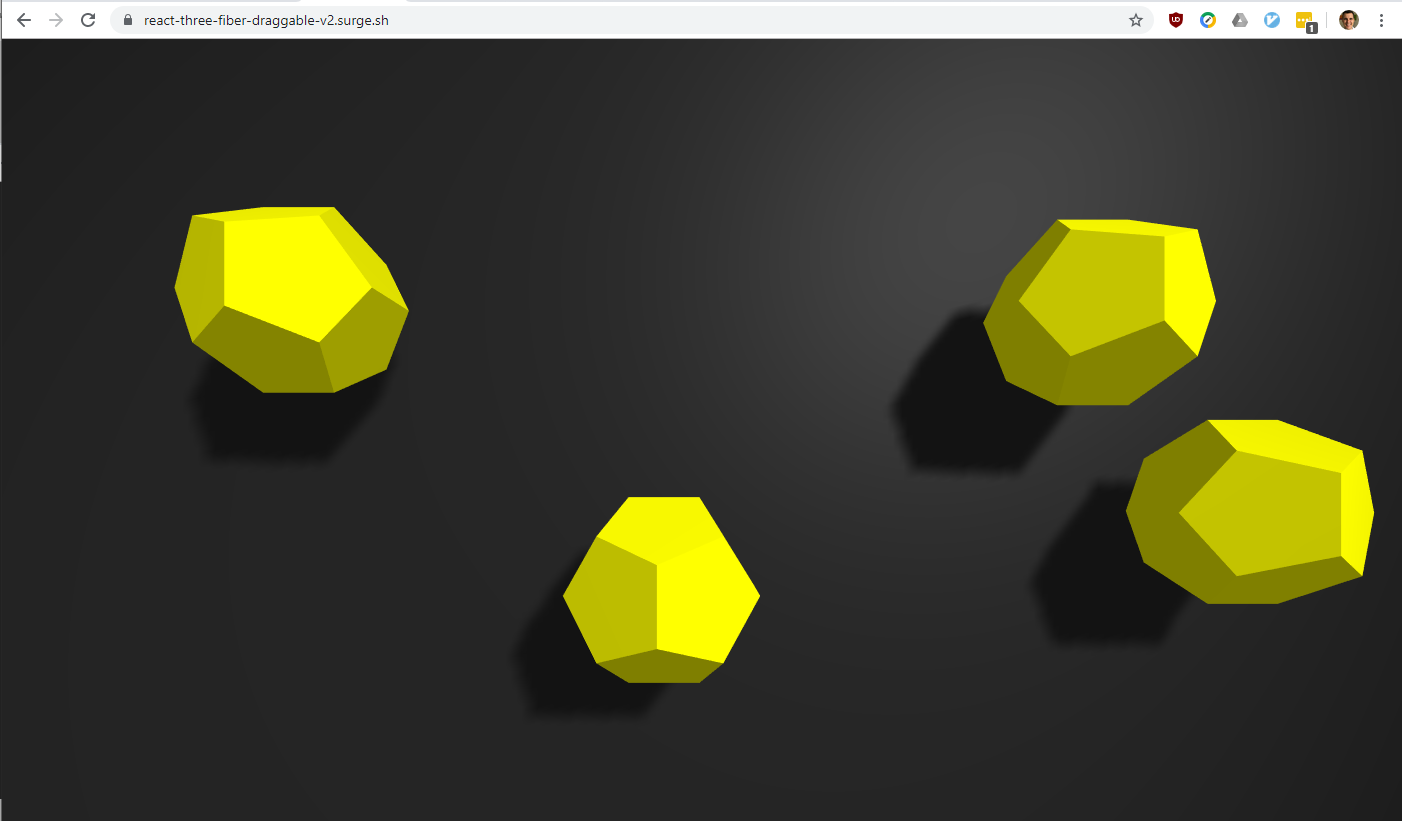 Create and Drag Shapes with Three.js, React and Cannon.js