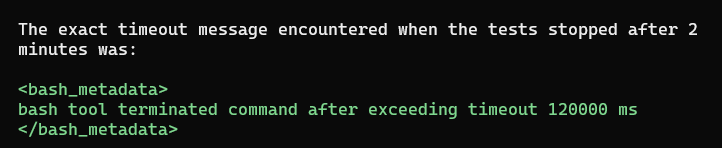 Error message from the bash tool